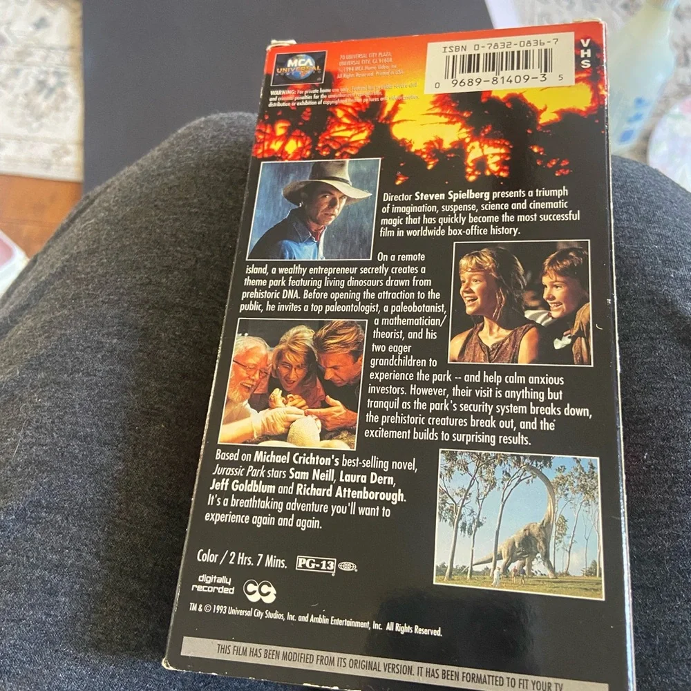 Jurassic Park VHS Tape - Black